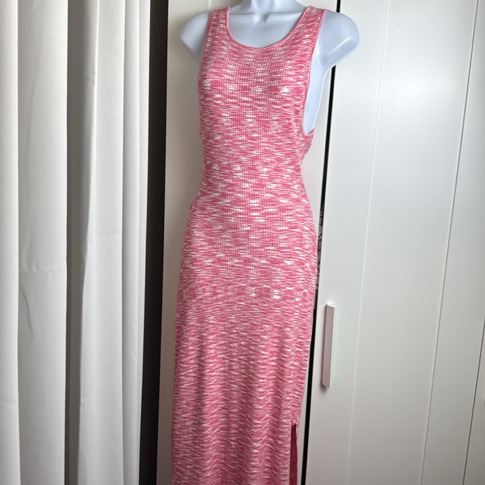 NWT Bundle Pink Rina Long Tank Knit Dress Sexy Open Twist Back